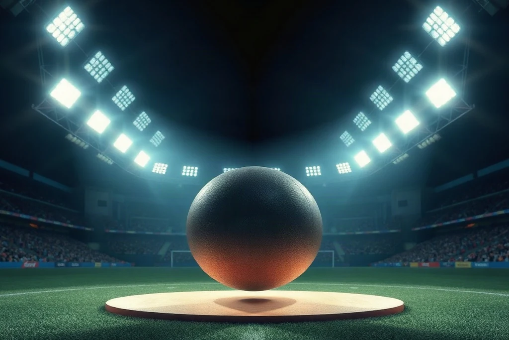 Rede de gol balançando em close durante a noite